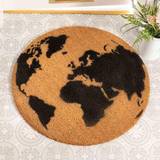 Artsy Doormats Globe Circle Black