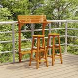 Wood Outdoor Bar Sets Garden & Outdoor Furniture vidaXL 3 Piece Balcony Outdoor Bar Set