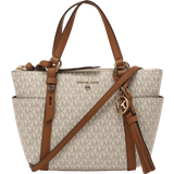 Michael Kors Sullivan Signature Logo and Logo Charm Small Convertible Top Zip Tote Bag - Vanilla/Cream