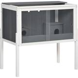 Pawhut Wooden Pet Cage with Huts