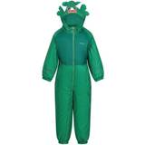 Green Rain Overalls Children's Clothing Regatta Girl's Childrens/Kids Mudplay III Dinosaur Waterproof Puddle Suit Green/Jellybean Green