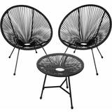 Bistro Sets Garden & Outdoor Furniture on sale tectake black of 2 Santana chairs Bistro Set