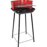 Adjustable Thermostat Charcoal BBQs Half Open Red BBQ