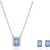 Jewellery Sets on sale Swarovski Millenia set, Octagon cut, Blue, Rhodium plated