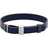 Blue Bracelets Emporio Armani Mens Jewellery Leather