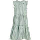 Green Dresses Children's Clothing Tommy Hilfiger Striped Ruffle Dress Slvss Green