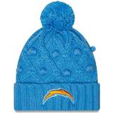 New Era Beanies New Era Girls Youth Powder Blue Los Angeles Chargers Toasty Cuffed Knit Hat with Pom