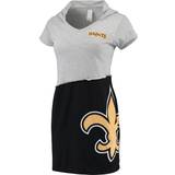 Refried Apparel Women's Gray/Black New Orleans Saints Sustainable Hooded Mini Dress