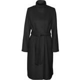 Brown - Women - Wool Coats Vero Moda High Neck Regular Sleeves Coat