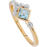 Topaz Rings Gemondo Modern Glam Ring - Gold/Topaz/Diamonds