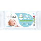 Water wipes Baby Care Natura Pack of 60 Biodegradable Baby Wipes