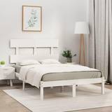 vidaXL Bed Frame White 4FT
