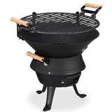 Thermometer Charcoal BBQs Relaxdays Holzkohlegrill Grillfass 45,0 40,0