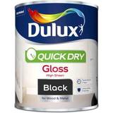 Dulux Black Paint Dulux Dulux Quick Dry Gloss Wall Paint Black 0.75L