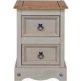 Pine Bedside Tables Core Products Petite Grey Washed Wax Bedside Table 32x36cm