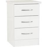White Bedside Tables SECONIQUE Nevada White Gloss Bedside Table 40x40cm