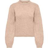 Only Ballon Sleeve Knit Sweater - White/Tapioca