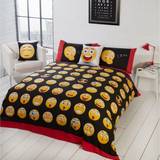 Black Bed Set Kid's Room Rapport Icons Emoji Reversible Duvet Cover Set Single