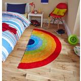 Multicoloured Rugs Kid's Room Think Rugs Hong Kong HK6083 Rainbow Stripe Mats