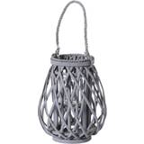 Grey Candlesticks, Candles & Home Fragrances Hill Interiors Small Bulbous Wicker L10 Lantern