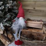 Grey Christmas Decorations Festive 54cm Fur Gonk With Dangly Polka Dot Hat Christmas Tree Ornament