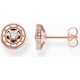 Thomas Sabo Sterling Silver Rose Gold Plated White Stones Ear Studs H2062-416-14