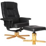 Leather recliner with footstool Alphason Drake Modern Footstool Armchair