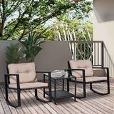 Bistro Sets Garden & Outdoor Furniture OutSunny 3Pcs Bistro Set