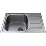 CDA Drainboard Sinks CDA Single Inset Chrome Kitchen Sink