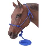 Tough-1 Poly Rope Halter W/Knots & 14Ft Lead, Royal