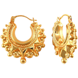 Jewelco London Victorian Spike Hoop Creole Earrings - Gold
