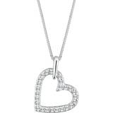 Elli Halskette Herz Funkelnd Kristalle 925 Silber Weiß 1010911225