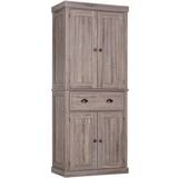 Wood Cabinets Homcom Colonial Dark Wood Grain Storage Cabinet 76x184cm