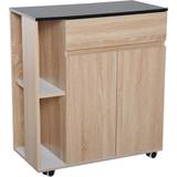 Brown Trolley Tables Homcom Kitchen Cart Trolley Table