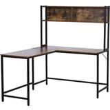 Black Writing Desks Homcom Zennor State Industrial Brown/Black Writing Desk 125x140cm