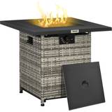 Outdoor gas firepit OutSunny Outdoor PE Rattan Fire Pit