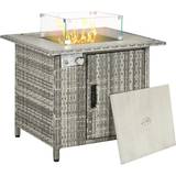 Fire Pits & Fire Baskets OutSunny Outdoor PE Rattan Fire Pit
