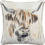 Lichfield Highland Cow Cushion Complete Decoration Pillows White, Multicolour, Brown
