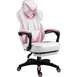 White Gaming Chairs Vinsetto Gaming Chair Ergonomic Reclining Manual Footrest Wheels Pink