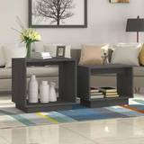 vidaXL grey 2x Pine Nesting Table