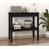 Pines Console Tables vidaXL Black, 80 Solid Pine Console Table