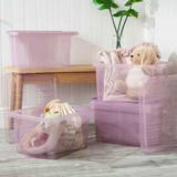 Pink Storage Boxes Wham Crystal Set of 5 & Lids, 28L Storage Box