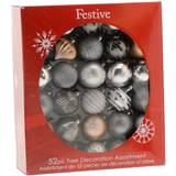 Festive Silver, Copper & White Baubles Christmas Tree Ornament