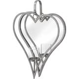 Silver Candlesticks Hill Interiors Large Mirrored Heart Holder Metal/Glass Candlestick