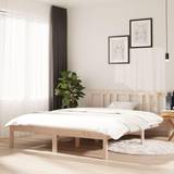 140cm - Double Beds Bed Frames vidaXL brown, 140 Solid Wood Bed Frame