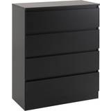 Wood Chest of Drawers SECONIQUE Malvern 4 Chest of Drawer 80x100cm