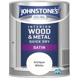Johnstones Metal Paint Johnstones Interior Wood Metal Quick Dry Satin Paint 750ml White 0.75L