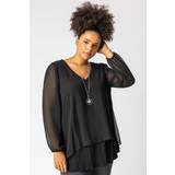 Jewellery Roman Curve Chiffon Top With Necklace
