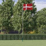 Flagpoles vidaXL Danmark flag og flagstang 6,23
