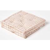 Homescapes Gingham Check Chair Cushions Beige (50x50cm)